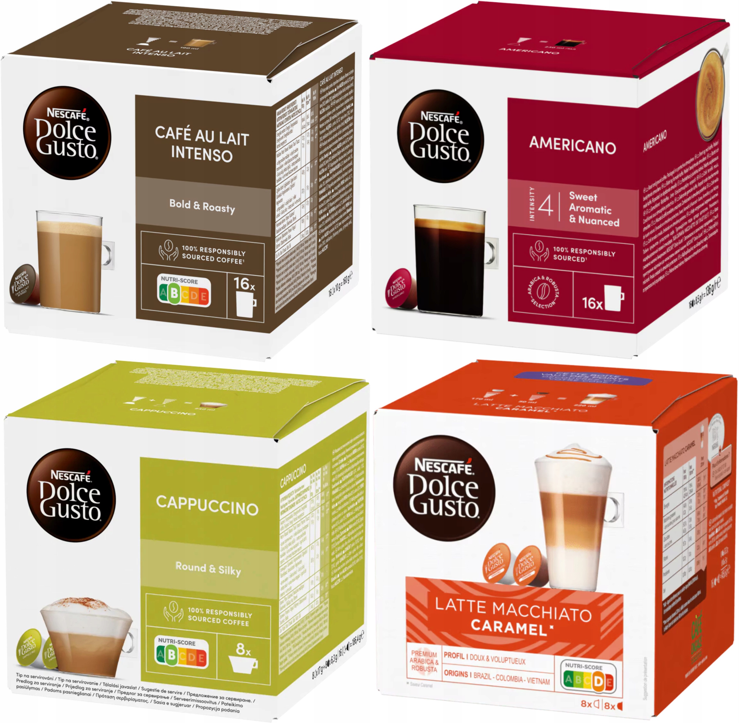 Levně Kapsle Dolce Gusto Nescafe Sada 4 x 16 smíšených káv