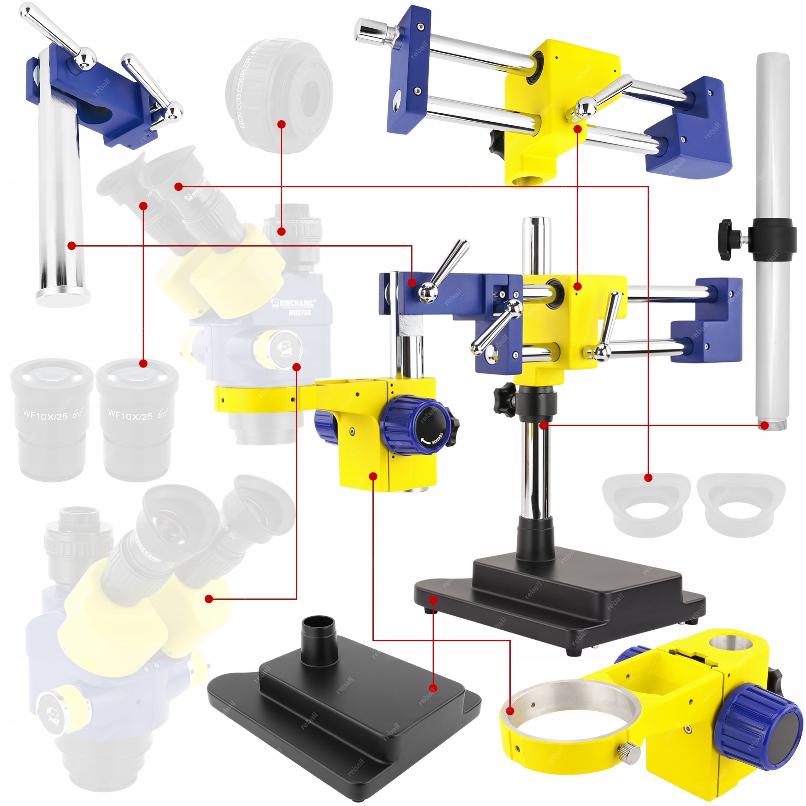 Držák Mikroskopu Pro Elektroniku Pro Pájení, Robustní, Mechanický, L2 A1