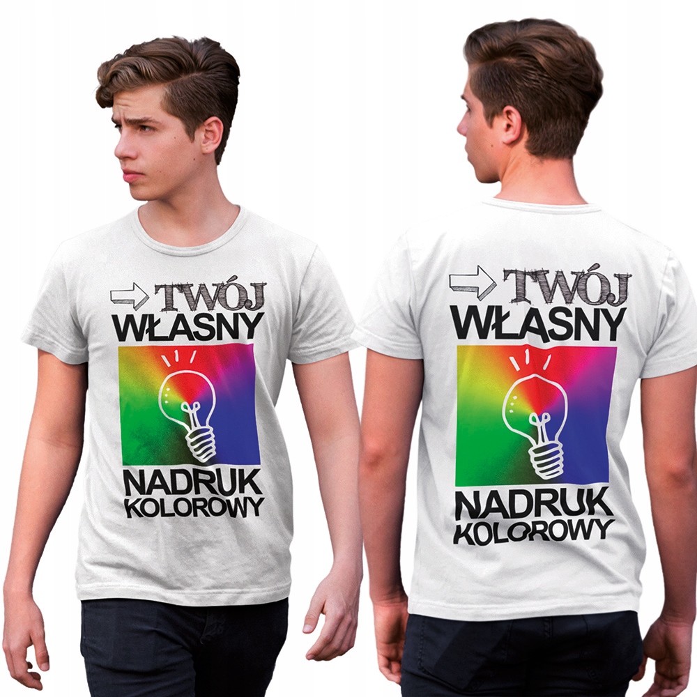 

Męska Koszulka Z Własnym Dwustronnym Nadrukiem M