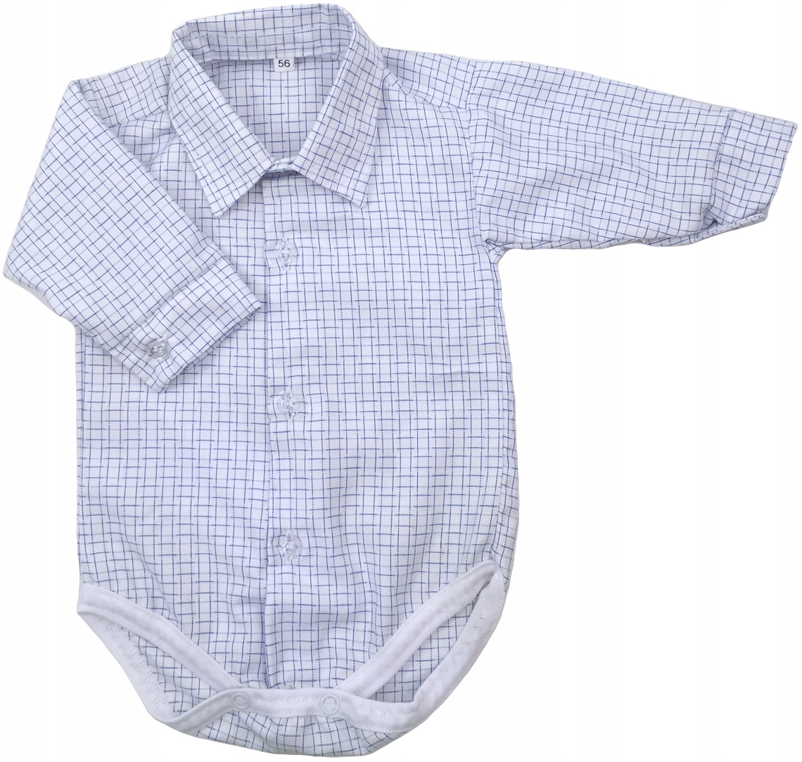 

Koszulobody białe w niebieską krateczkę 98 cm +24m