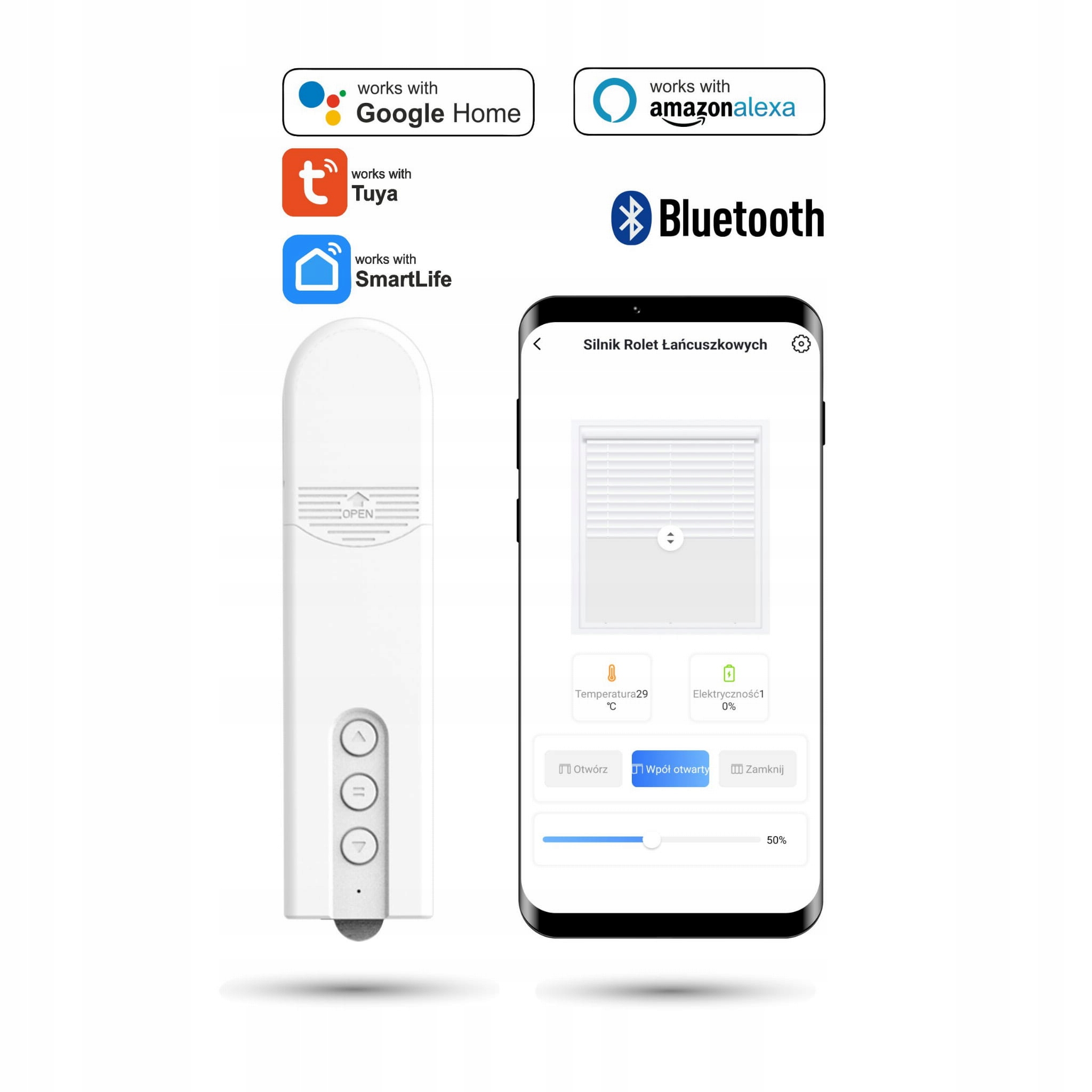 Ovládač Motor pre retiazkové rolety Bluetooth Tuya
