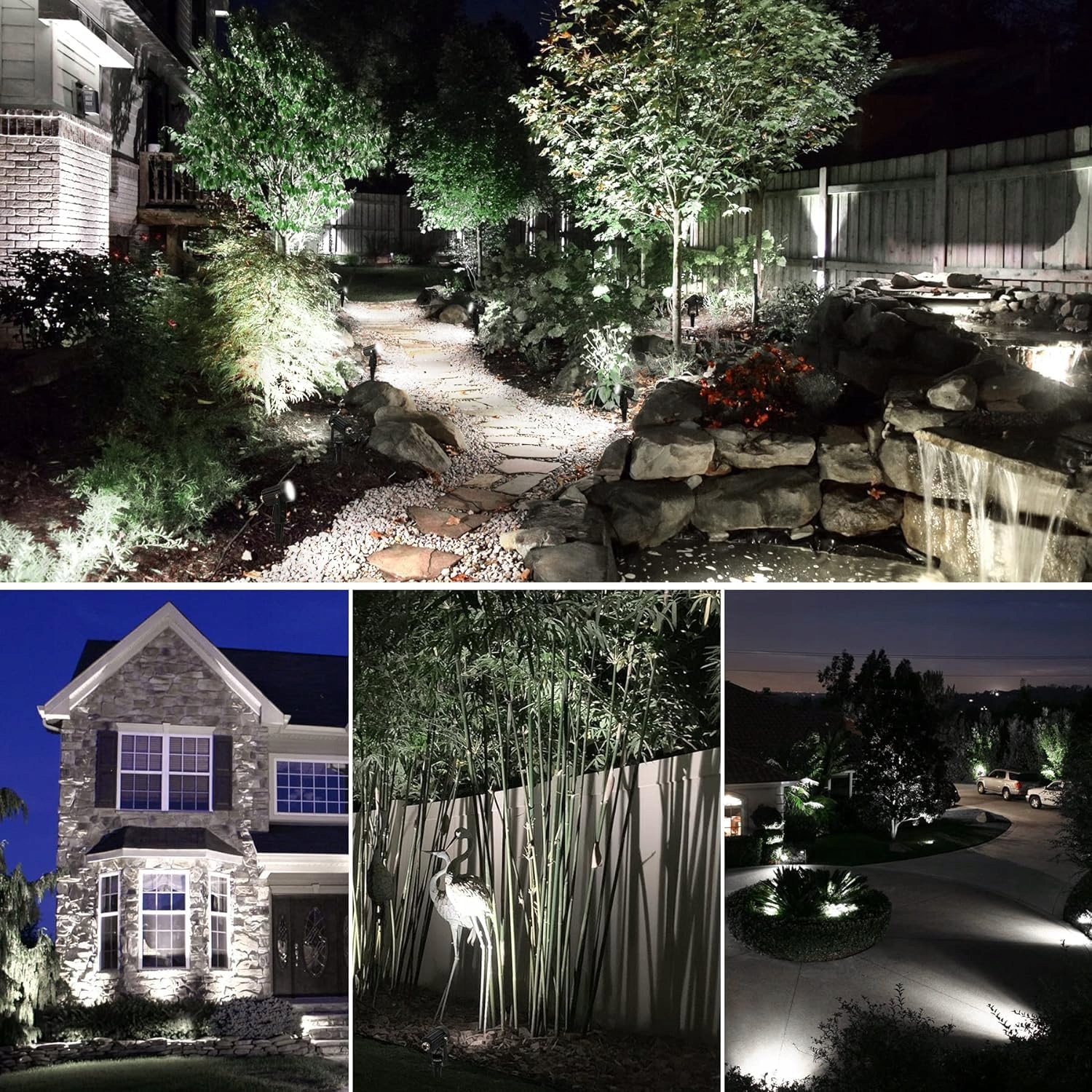NATPOW LED Solar Garden Reflectors IP65 6000K 2 Brightness Levels — miniatura 2