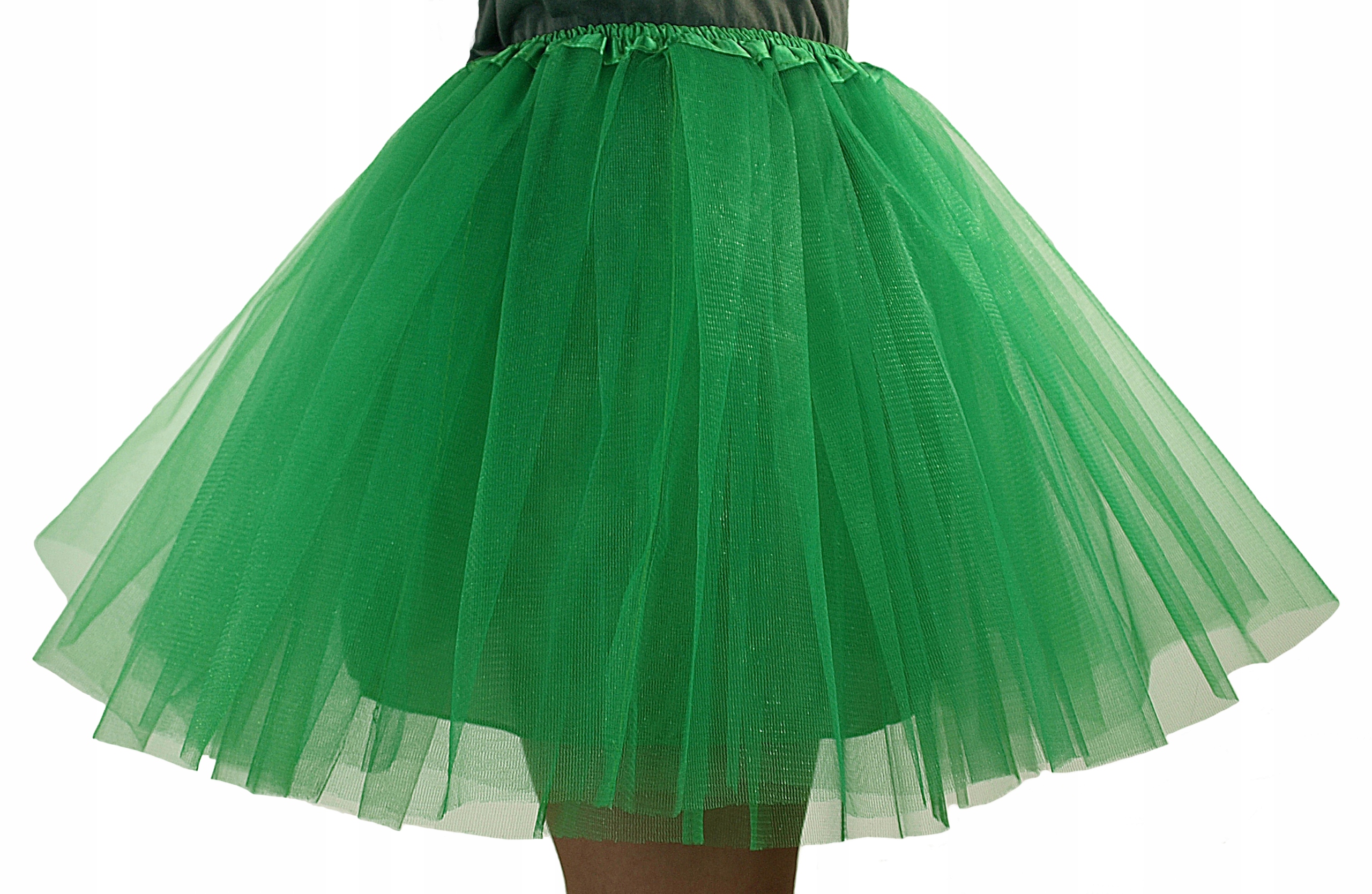 SPÓDNICZKA TIULOWA SPÓDNICA podszewką 40cm c.ziele