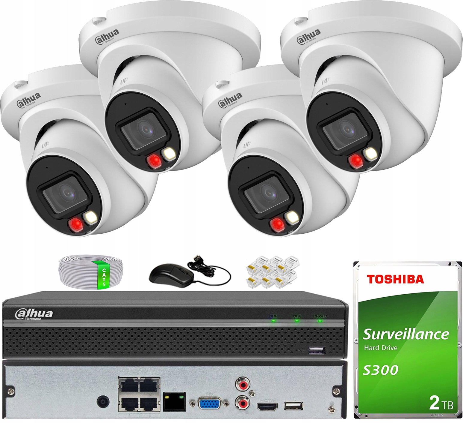 Zestaw Monitoringu Ip PoE 4 Kamery WizSense Dahua IPC-HDW2849TM-S-IL-0280B