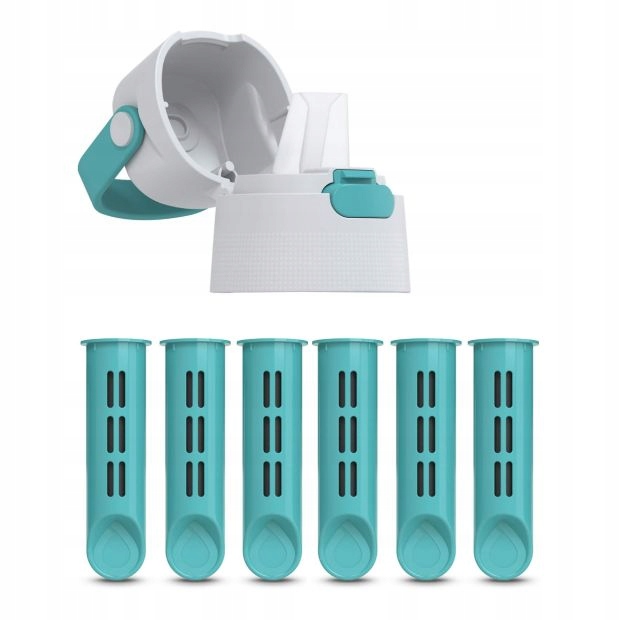 Zakrętka i 6 Wkładów do Butelki Filtrującej Dafi Soft i Solid Turkusowy