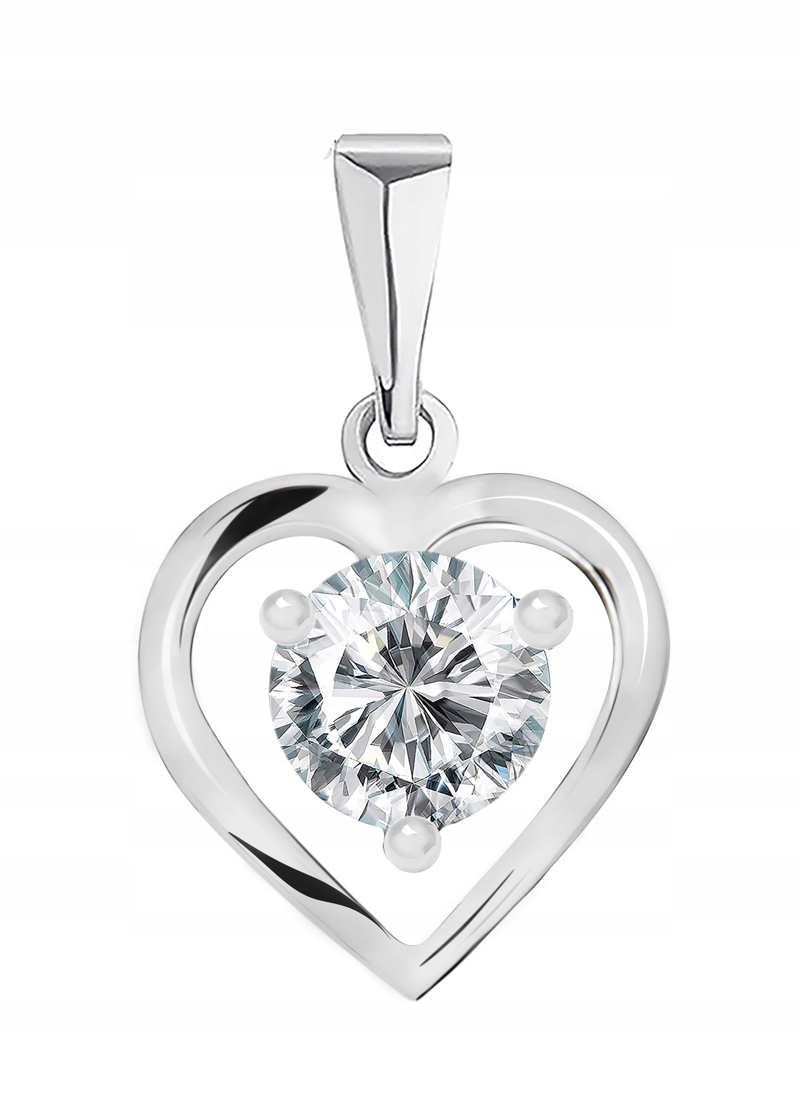 

Srebrna Zawieszka Serce Z Cyrkonią. Próba 9