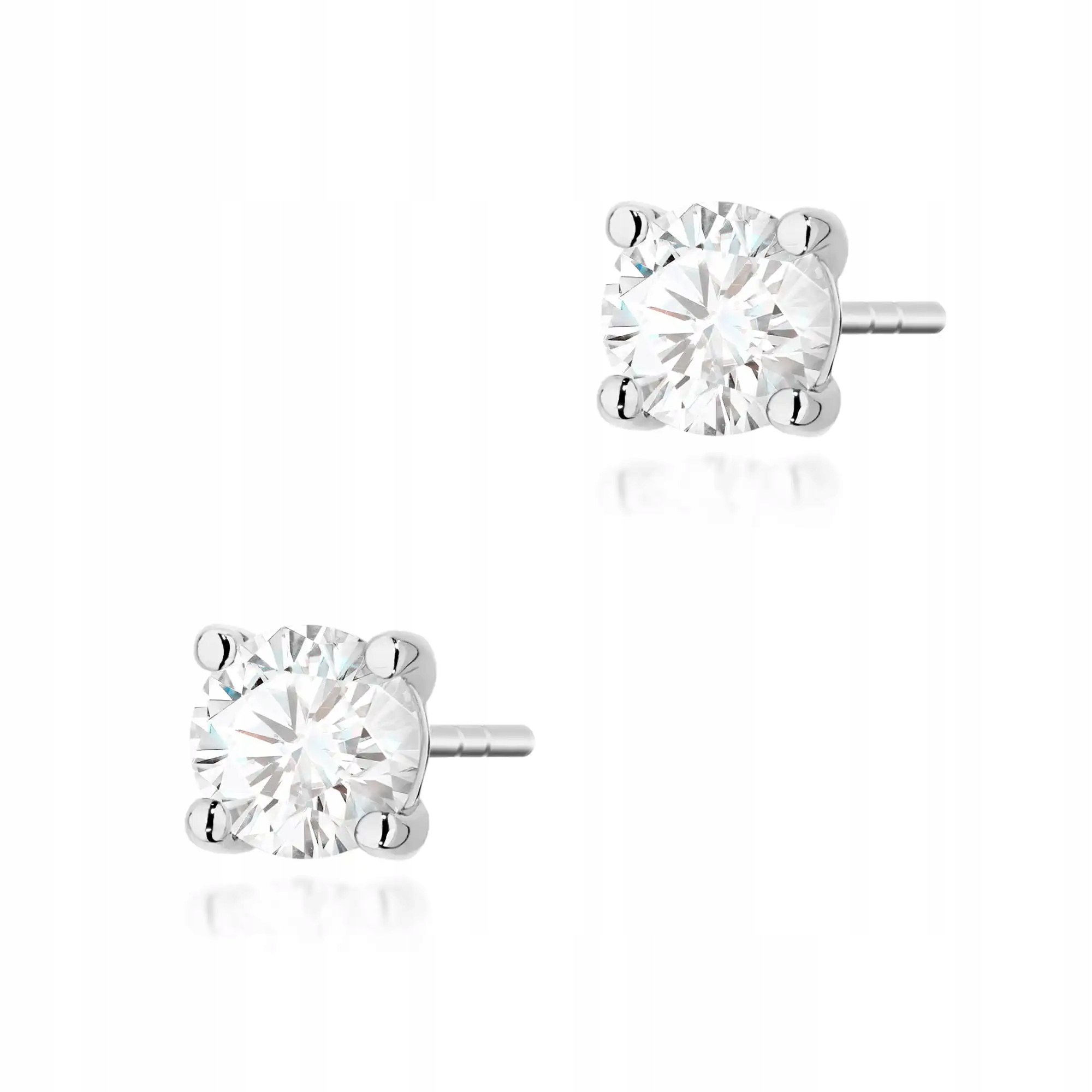 Náušnice zlaté 585 s laboratorním diamantem 0,70 ct, bílé zlato, efektní