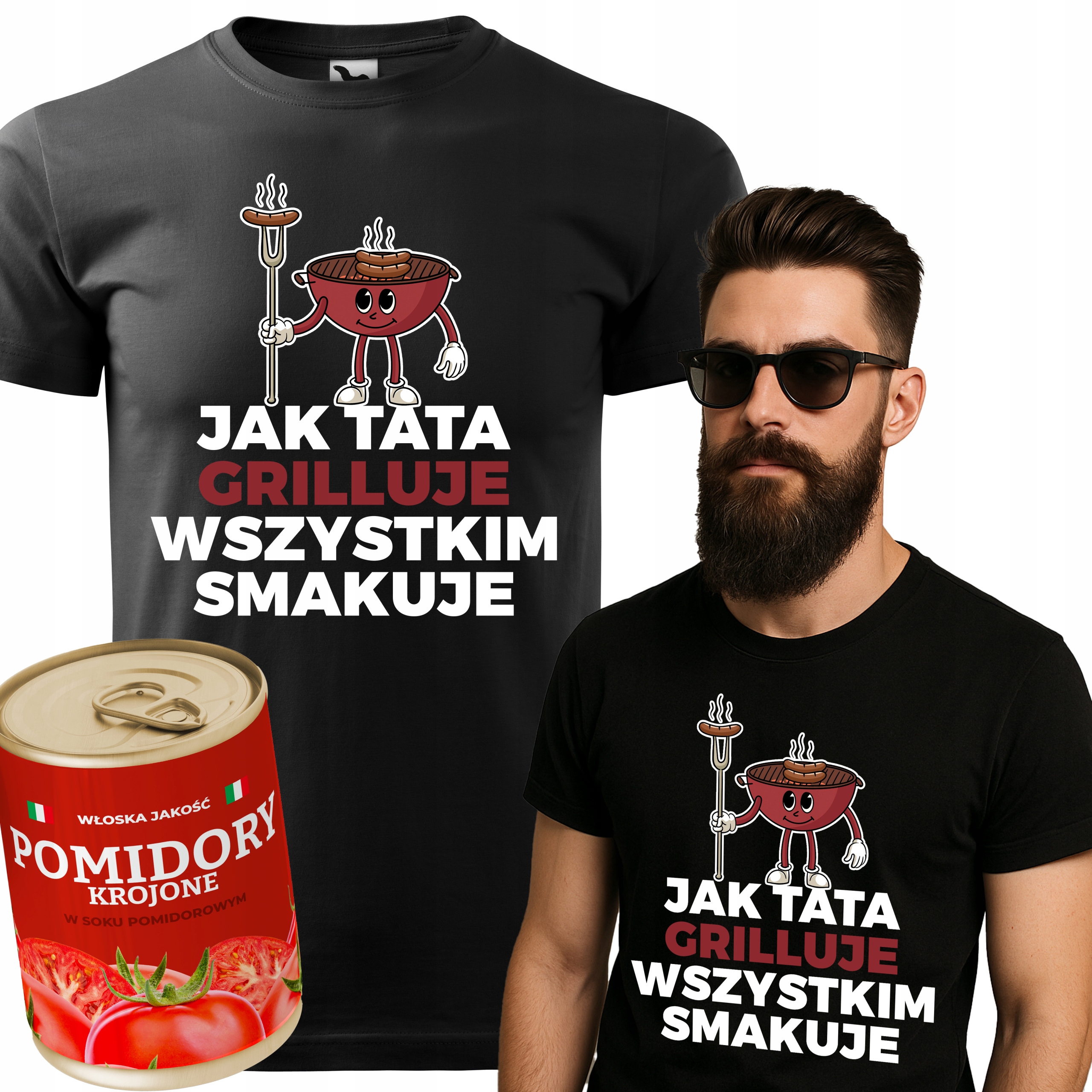 Plechovka Rajčata Tričko Černá L Dárek Na Den Otců Táta griluje