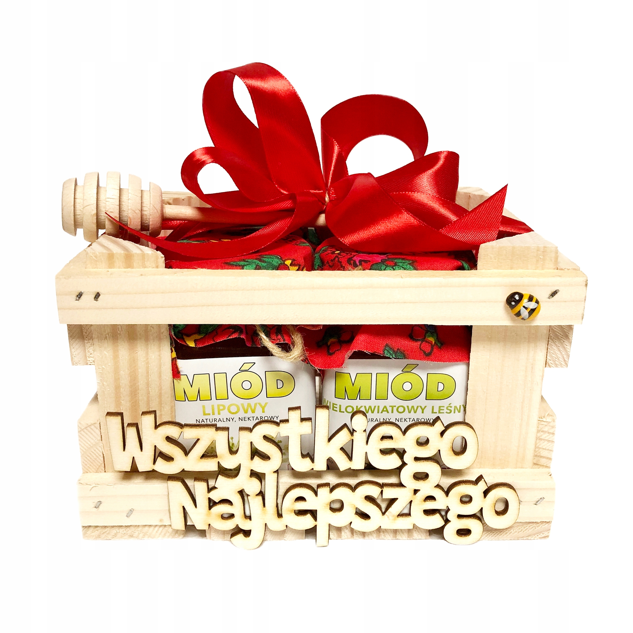 Levně Dárek k Vánocům pro maminku tatínka babičky dědečka Sada 4 různých medů Nápis