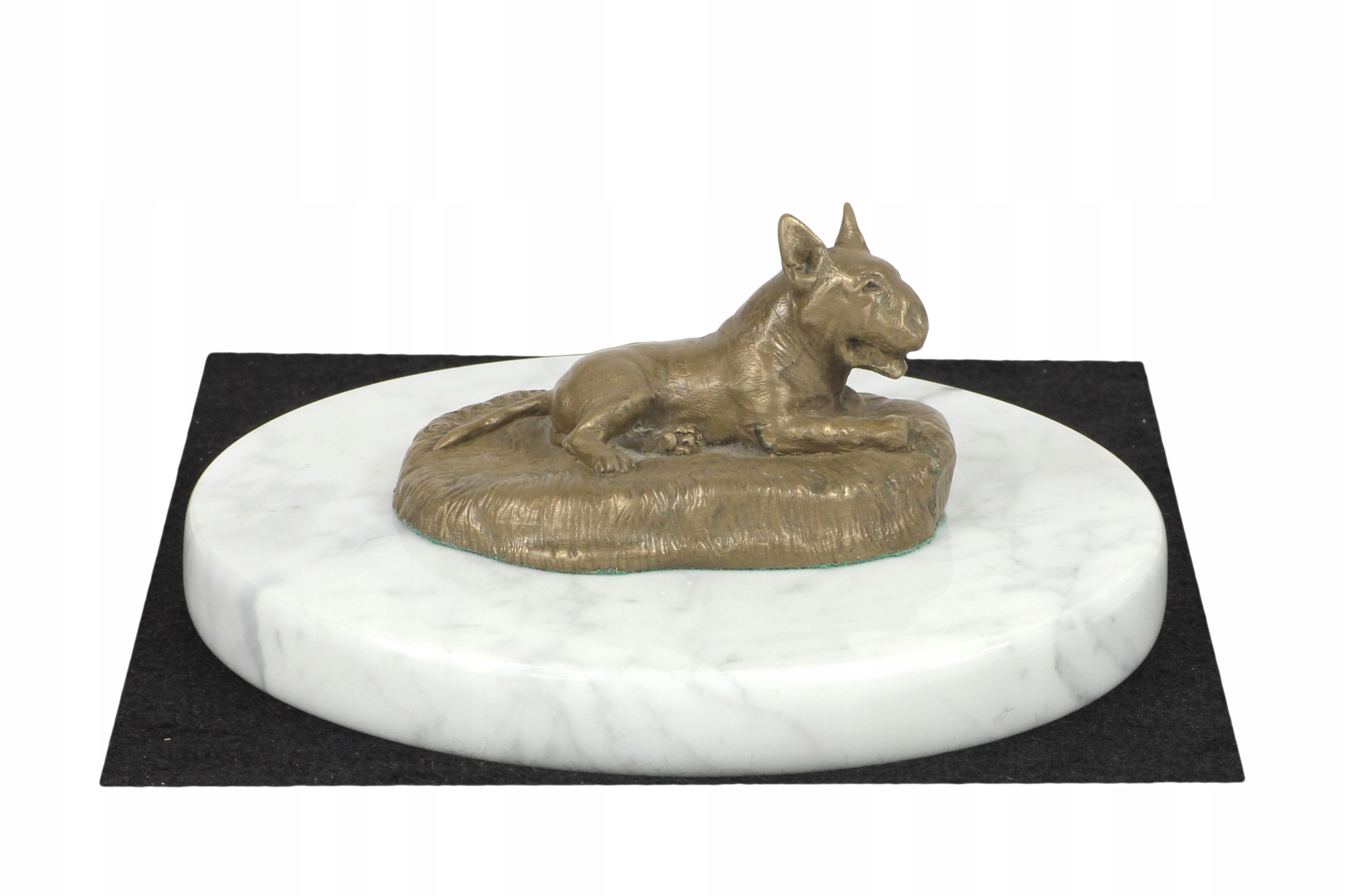 Bulterier Bull Terrier malá figúrka psa na stôl, soška, socha, socha