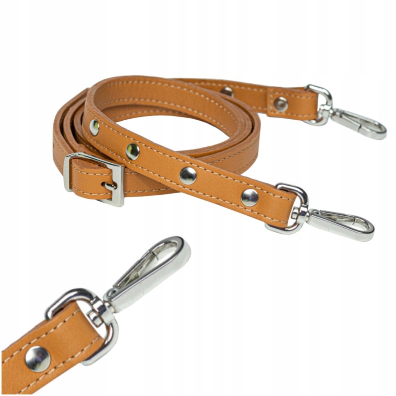 PASEK DO TOREBKI REGULOWANY DŁUGI SKÓRZANY CAMEL