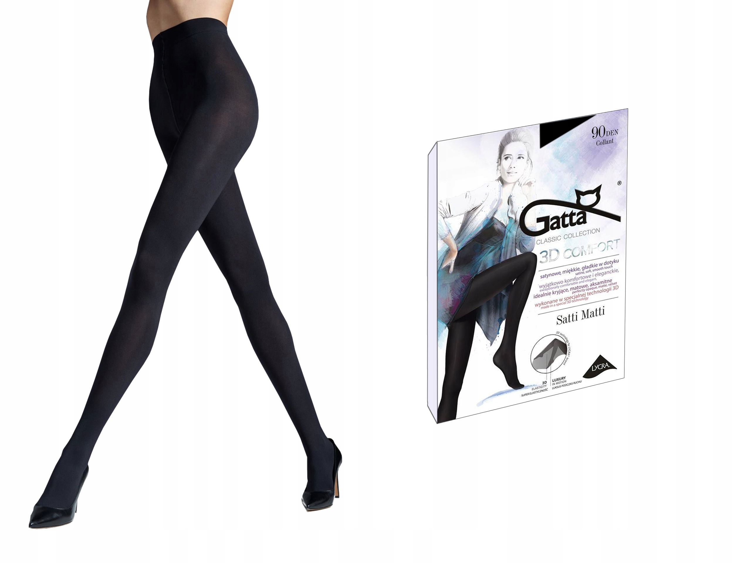 

Gatta rajstopy Satti Matti, 90 den, lycra nero 2-S