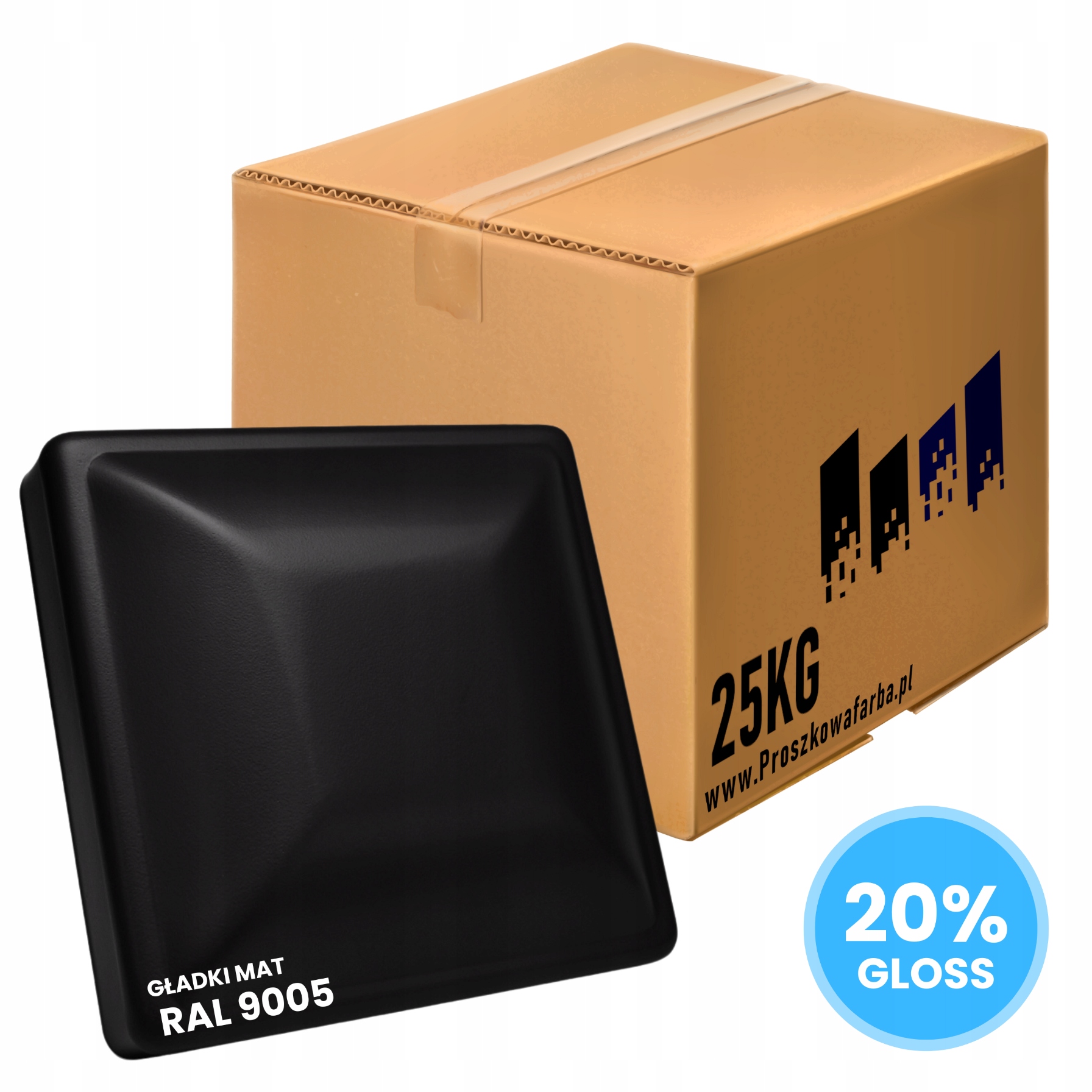 Barva RAL9005 Polyester Hladká Matná (Černá) 25 kg [karton]
