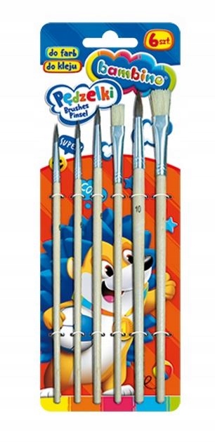 PĘDZELKI SZKOLNE ZESTAW BAMBINO 6SZT.