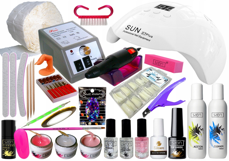 ГЕЛЬ ДЛЯ НОГТЕЙ СТАРТОВЫЙ НАБОР ЛАМПА ДВОЙНОЙ СВЕТОДИОДНЫЙ ФРЕЗЕРНЫЙ СТАНОК