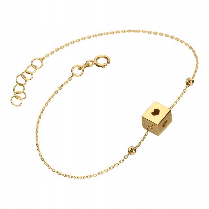 Zlatý náramek pr. 585 Dedikace 17cm+2cm prodloužení 14 karátů BZ26