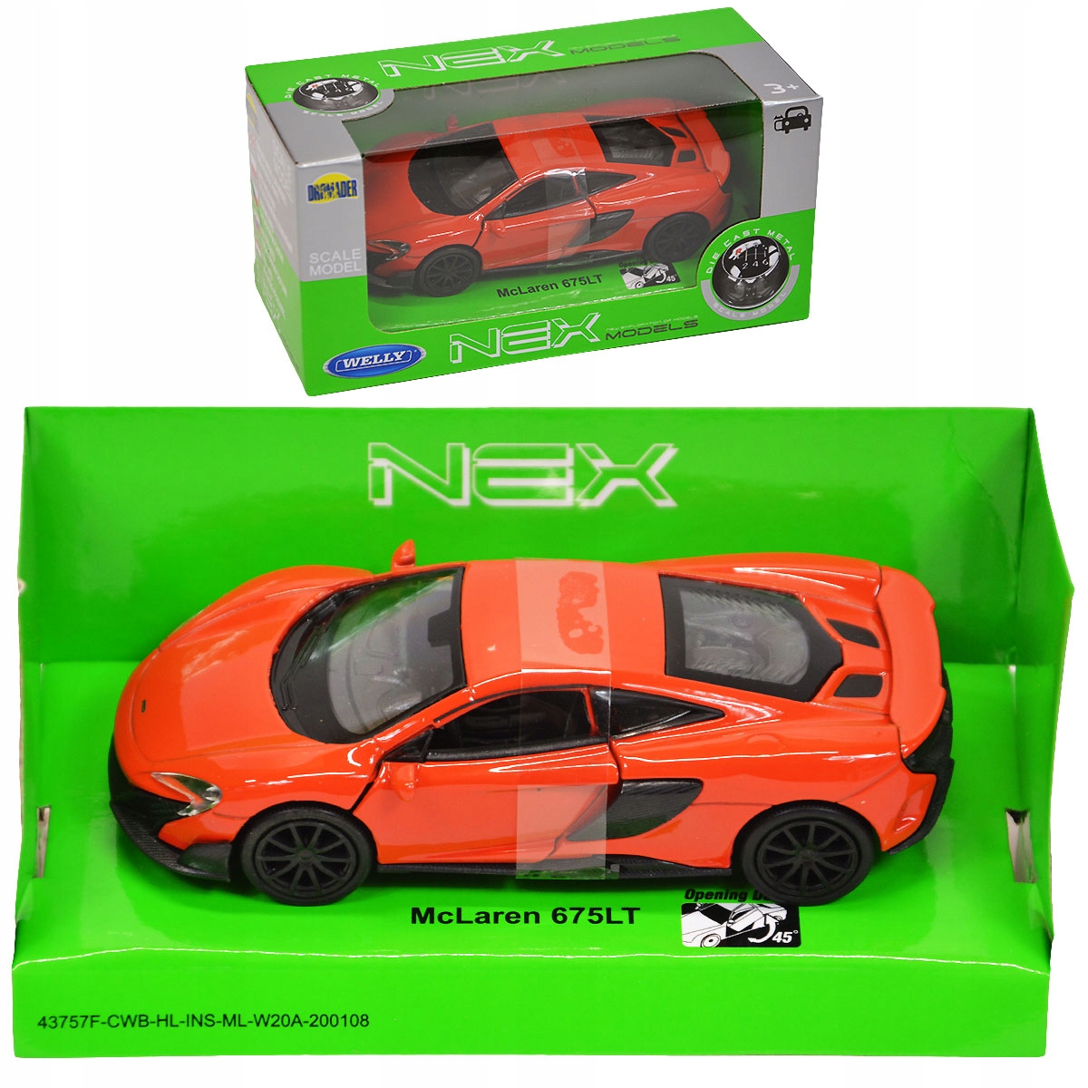 

Model Welly 1:34 Auto Mclaren 675LT Orange