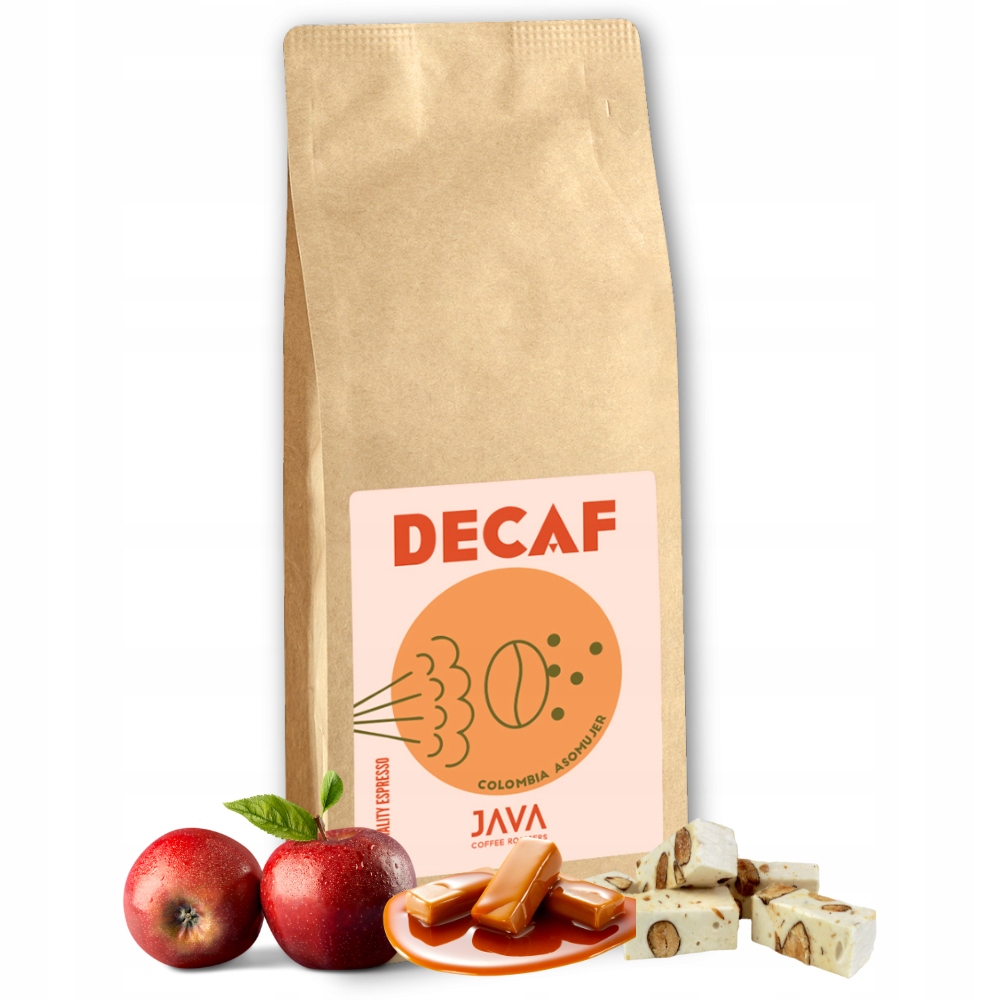 Káva zrnková káva Colombia Asomujer Arabica 1 kg do kávovaru decaf