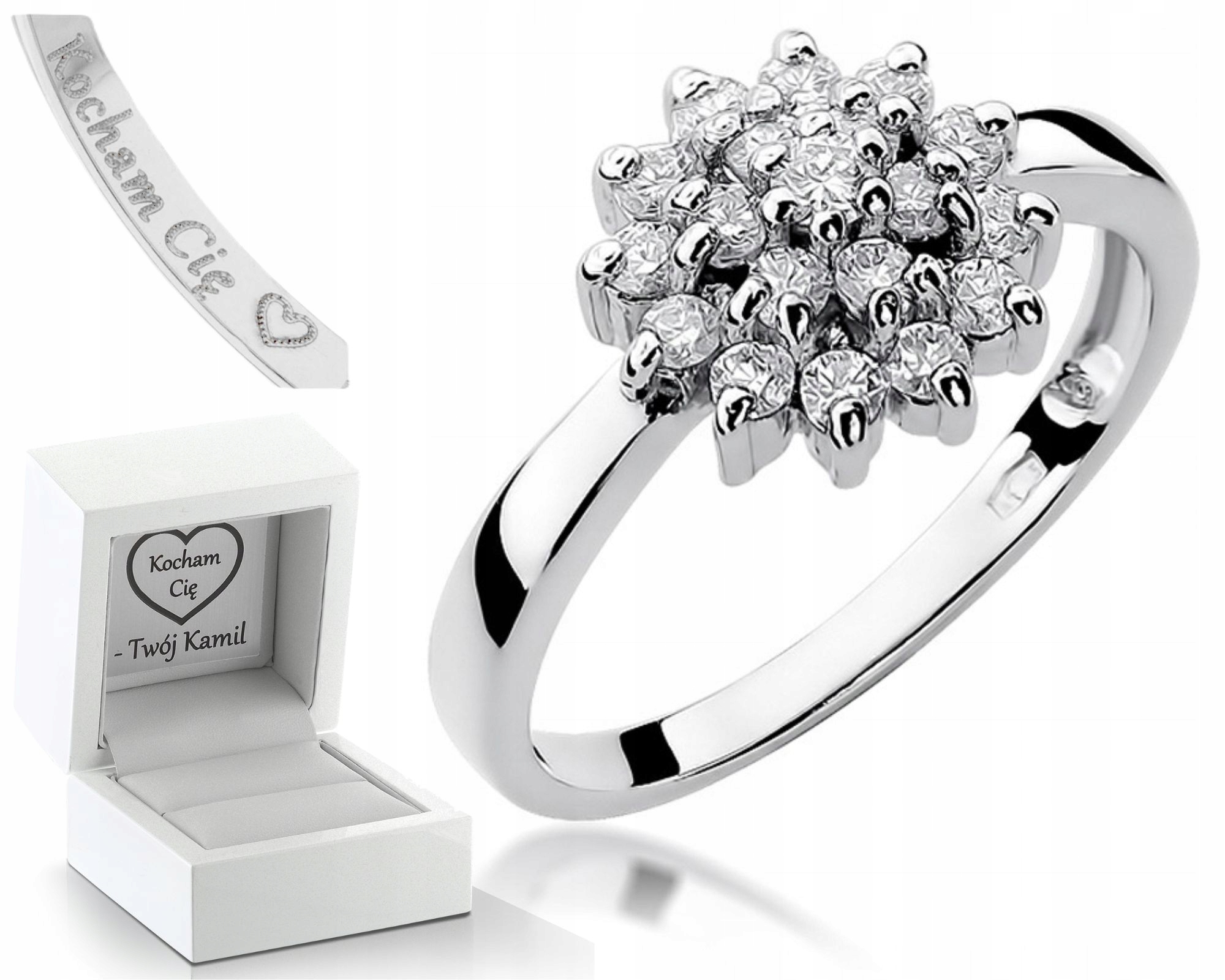 Prstýnek S Brilianty 0,40 Ct Gravírování Bonus