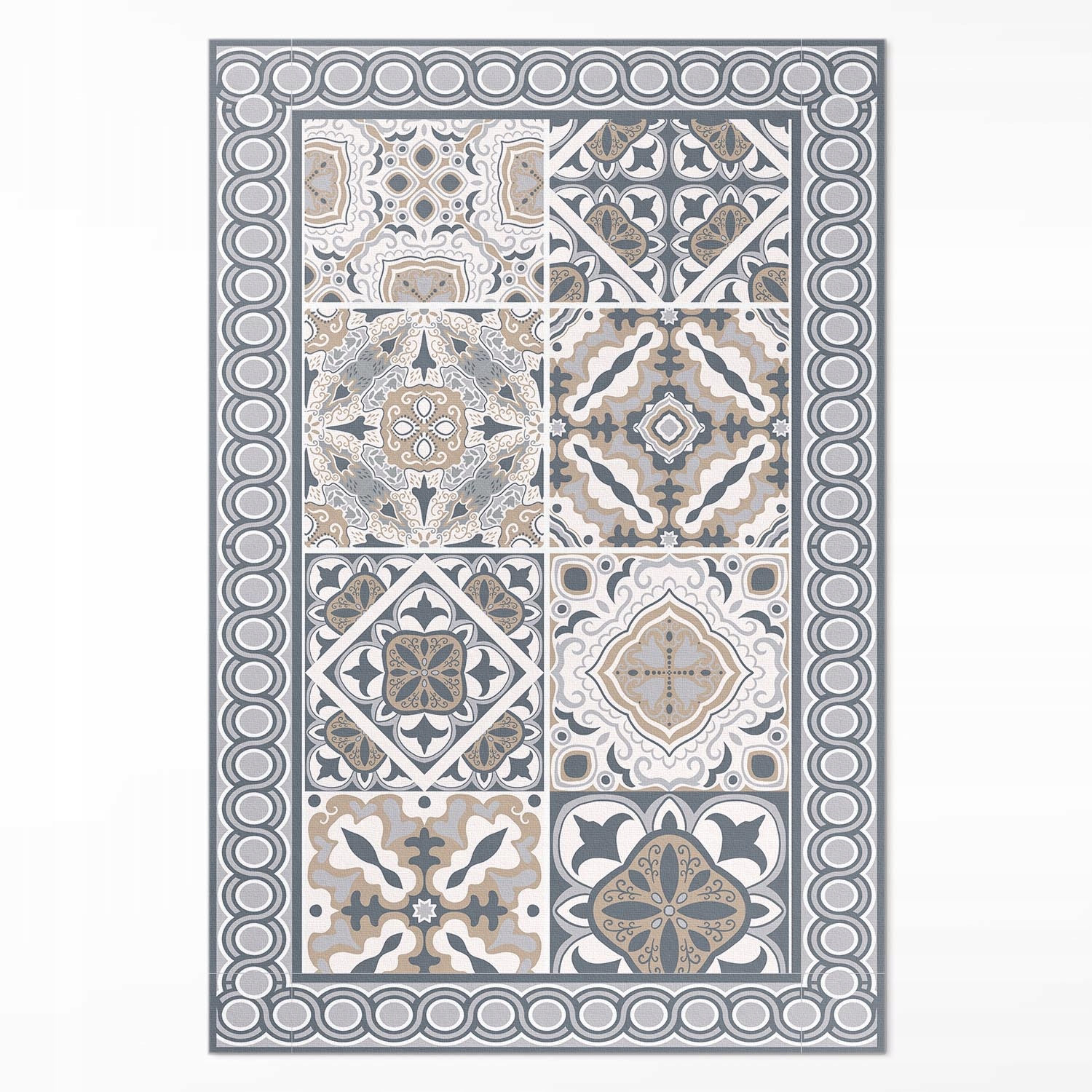 Dekoračný vinylový koberec Kafelky a vrkoč s dekoratívnou mozaikou 80x120 cm