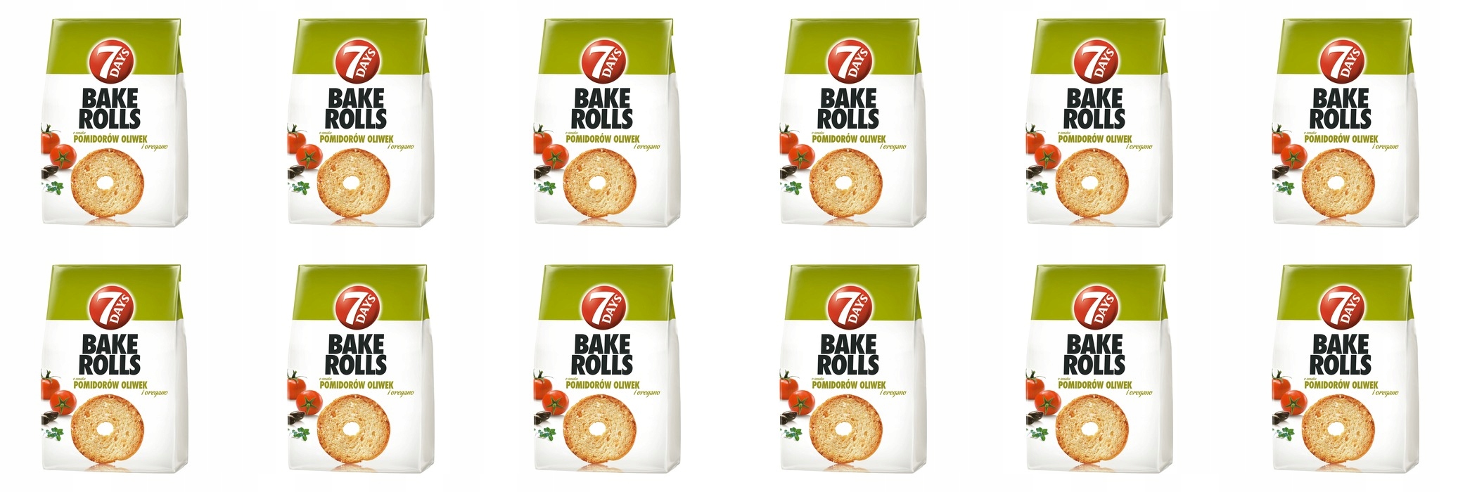 Levně 12 x 150 g 7DAYS Bake Rolls chlebové křupky Rajče olivové oregano Karton