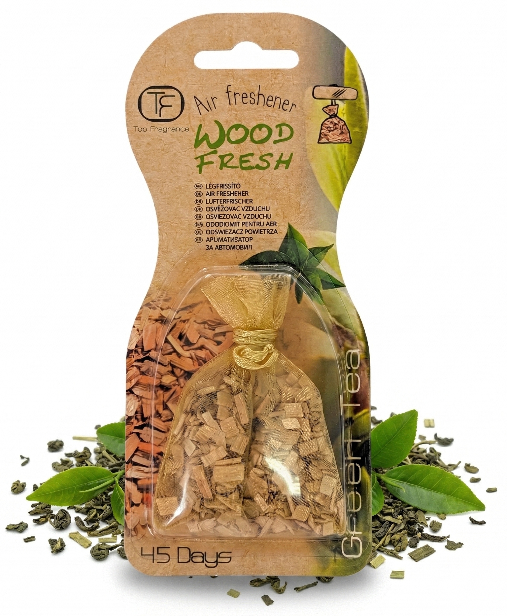 Zapach Samochodowy Do Auta Wood Fresh Woreczek Zielona Herbata Zapach 45DNI