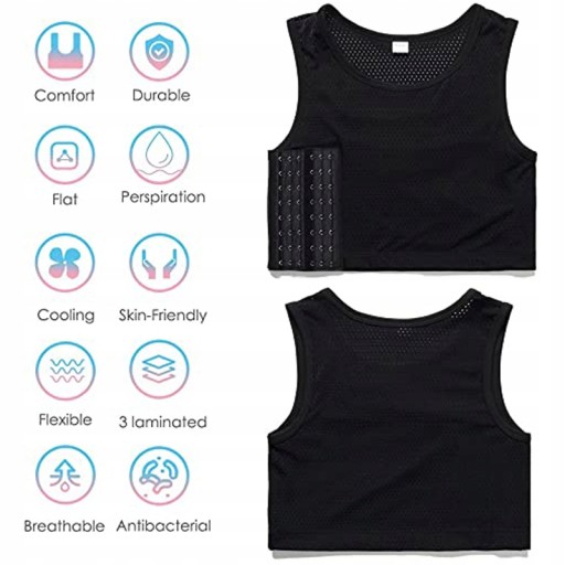 Trans Lesbian Binder Transgender Mesh Haleychan Wo Materiał dominujący poliester