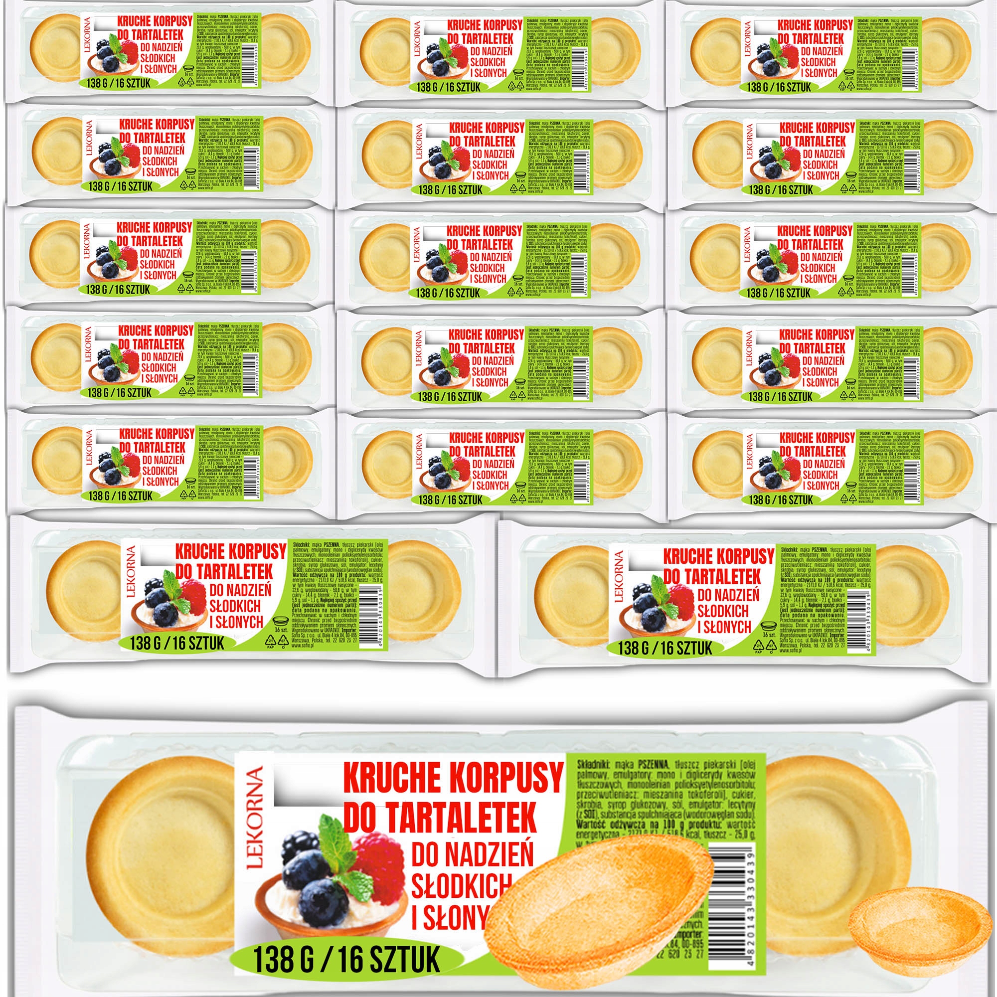 Korpusy Mini Do Tartaletek na słodko i na słono 138G x18 2,48KG aż 288szt