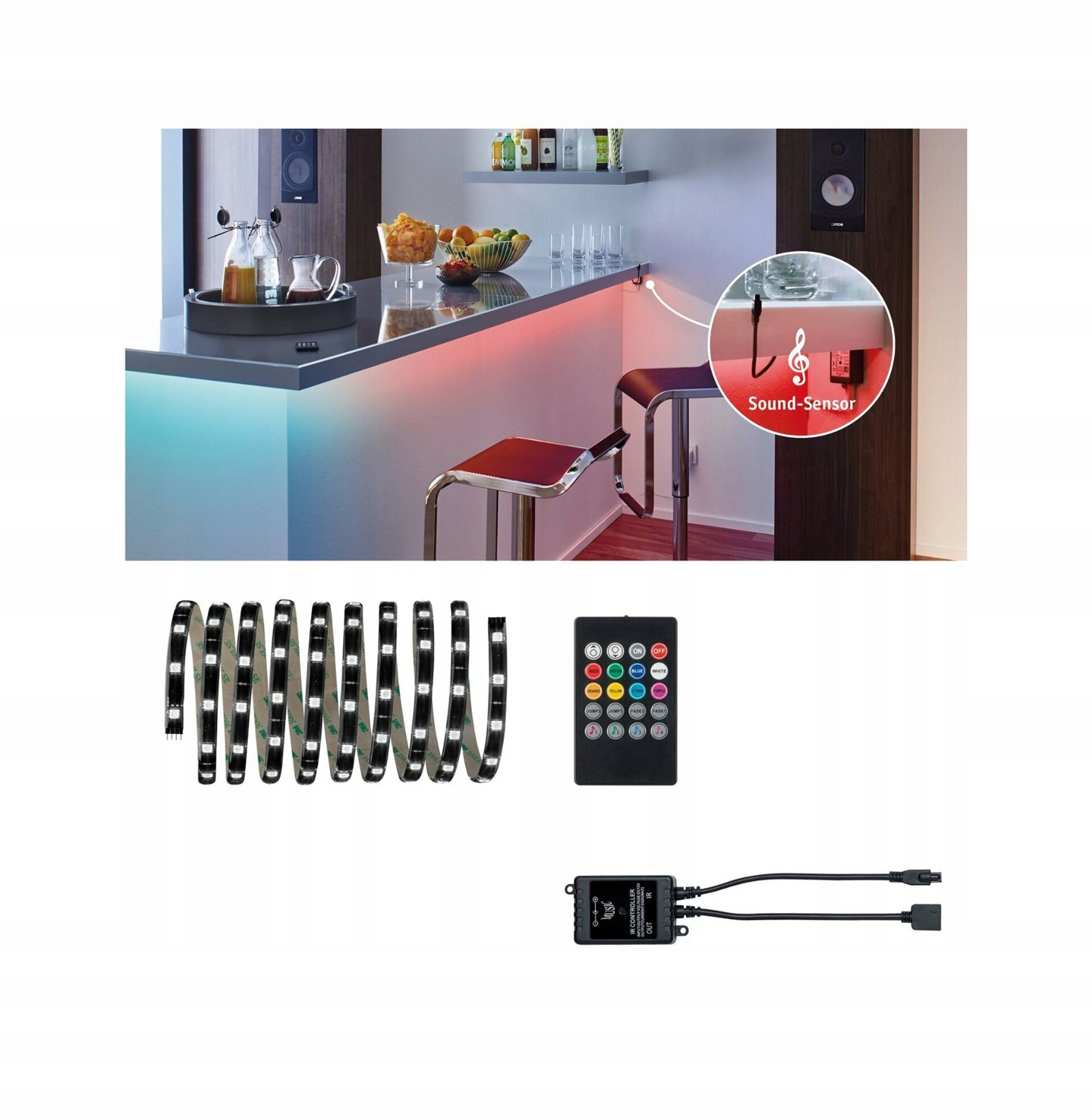 Paulmann YourLED Lights and Sound Comfort sada 3m Rgb hudobné ovládanie