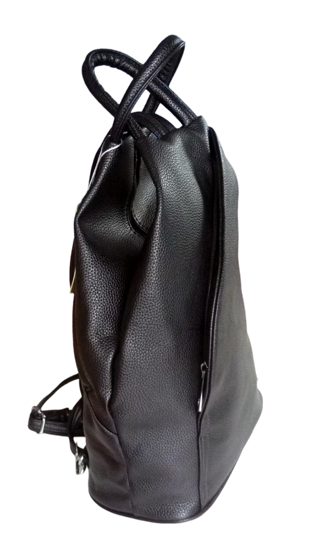 PLECAK DAMSKI MIEJSKI Z KIESZENIAMI CZARNY LEKKI Wzór dominujący bez wzoru