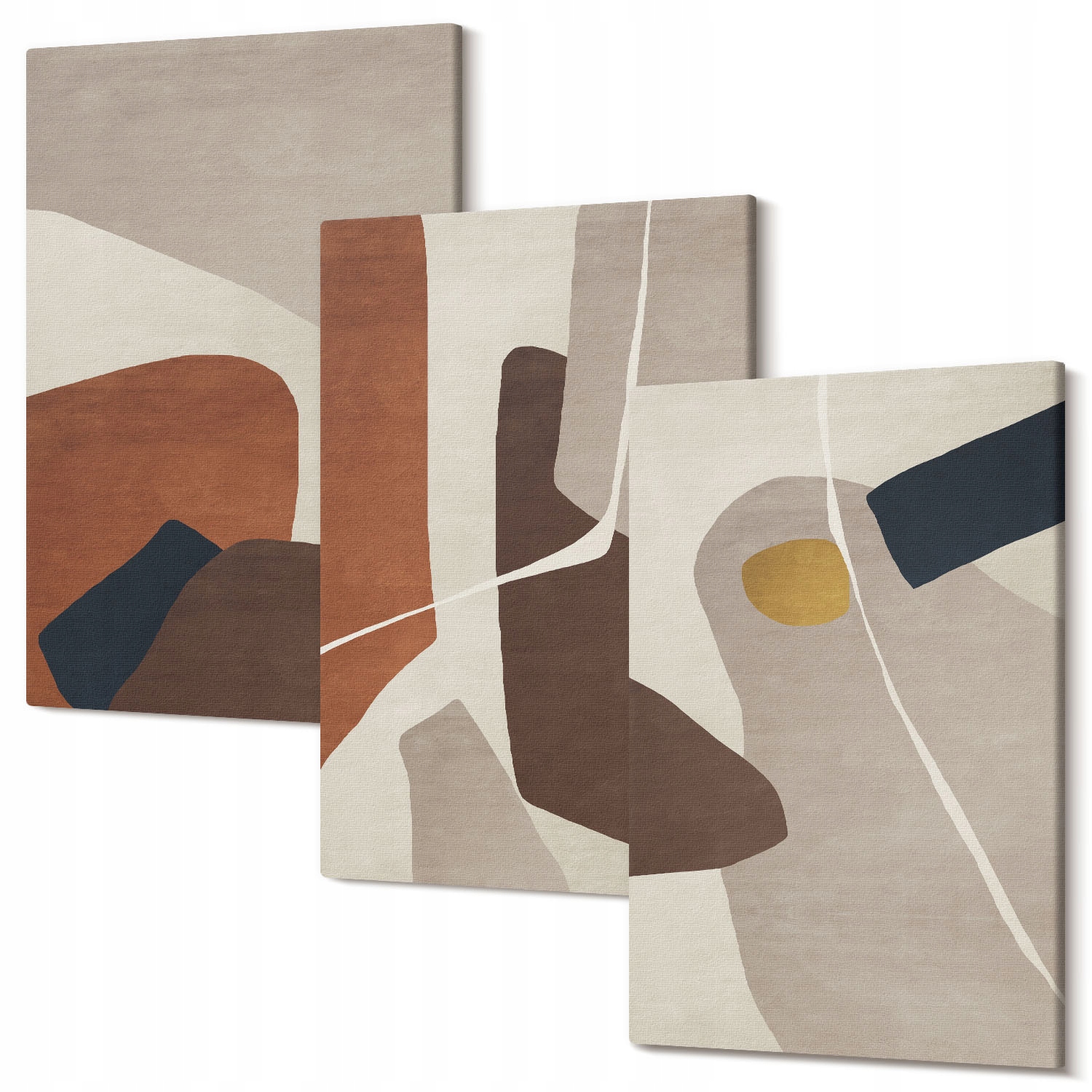 Triptych na plátno do obývacího pokoje Abstraktní boho malířství 30x20 cm
