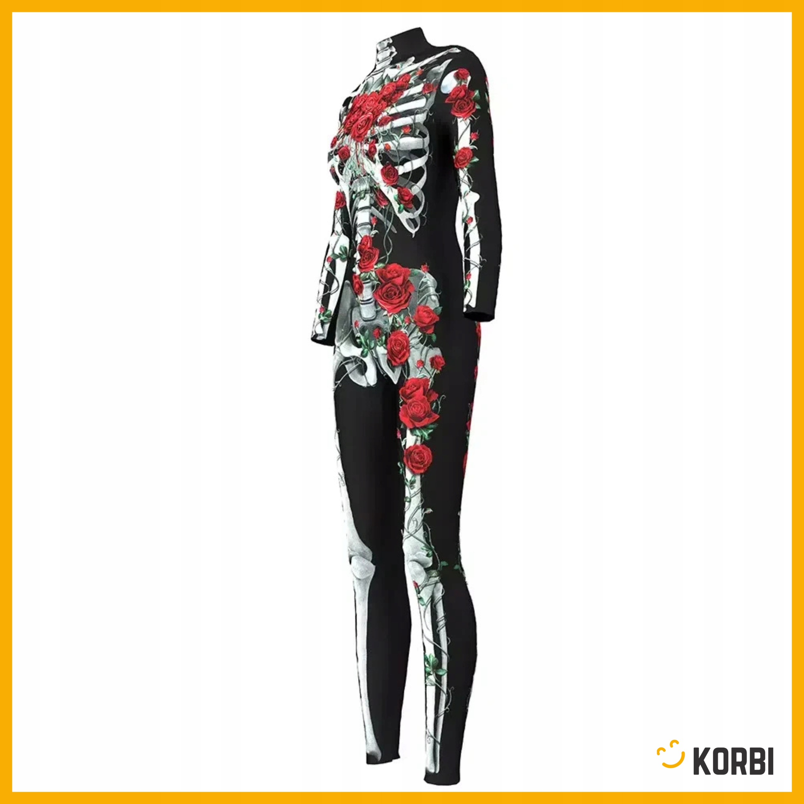 SZKIELETORKA STRÓJ KOŚCIOTRUP Z RÓŻAMI KOMBINEZON HALLOWEEN KARNAWAŁ M Rozmiar M