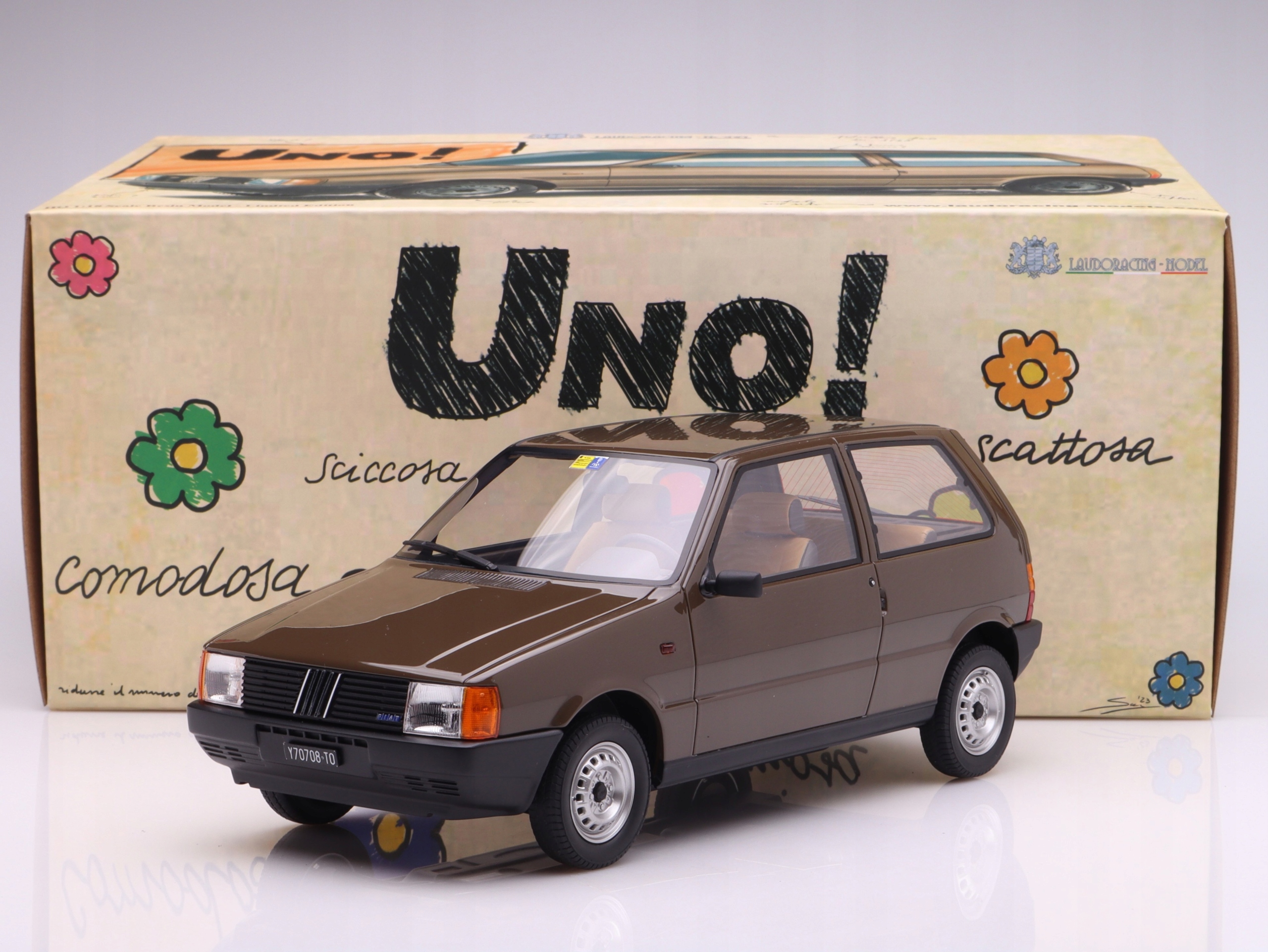 Fiat Uno 45 1983, brown Laudoracing 1:18