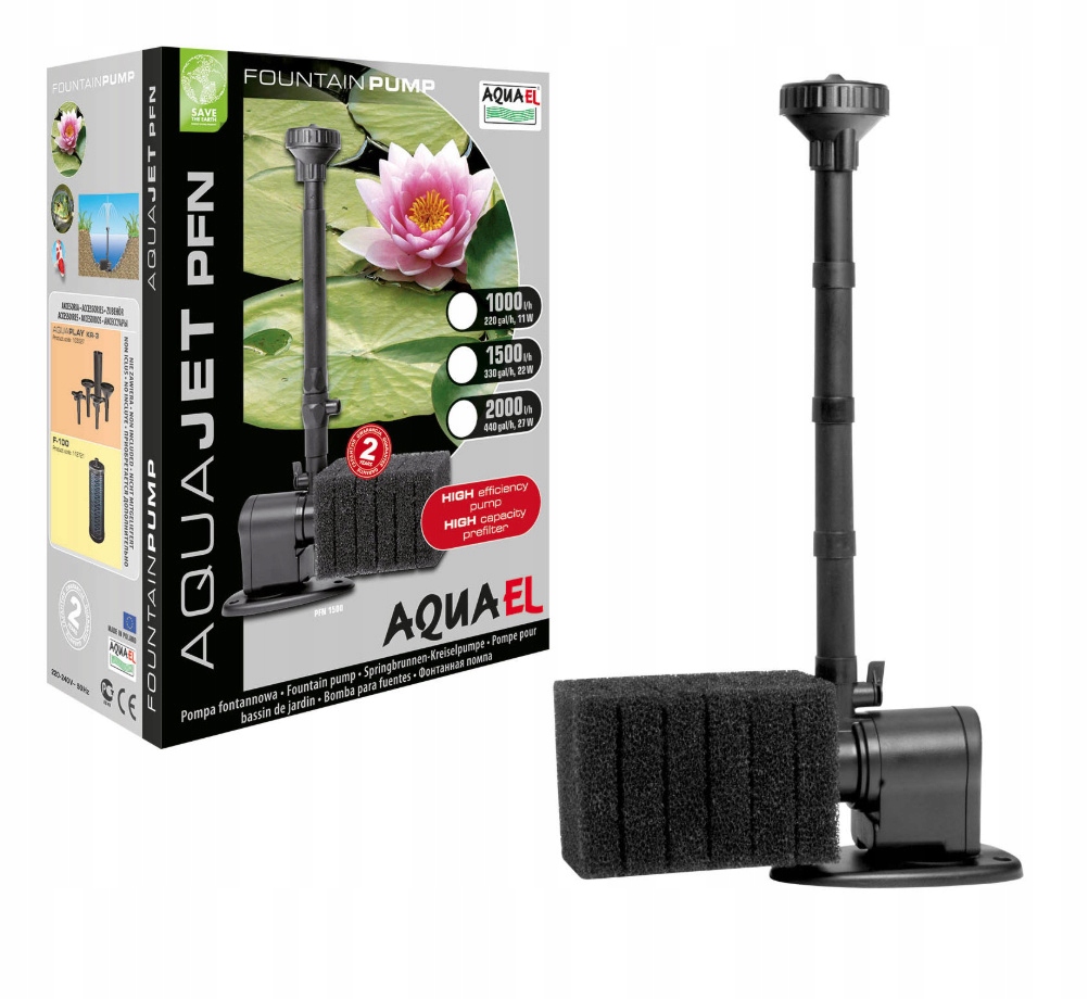 

Aquael PFN-1500 pompa fontanna 1500l/h 22W