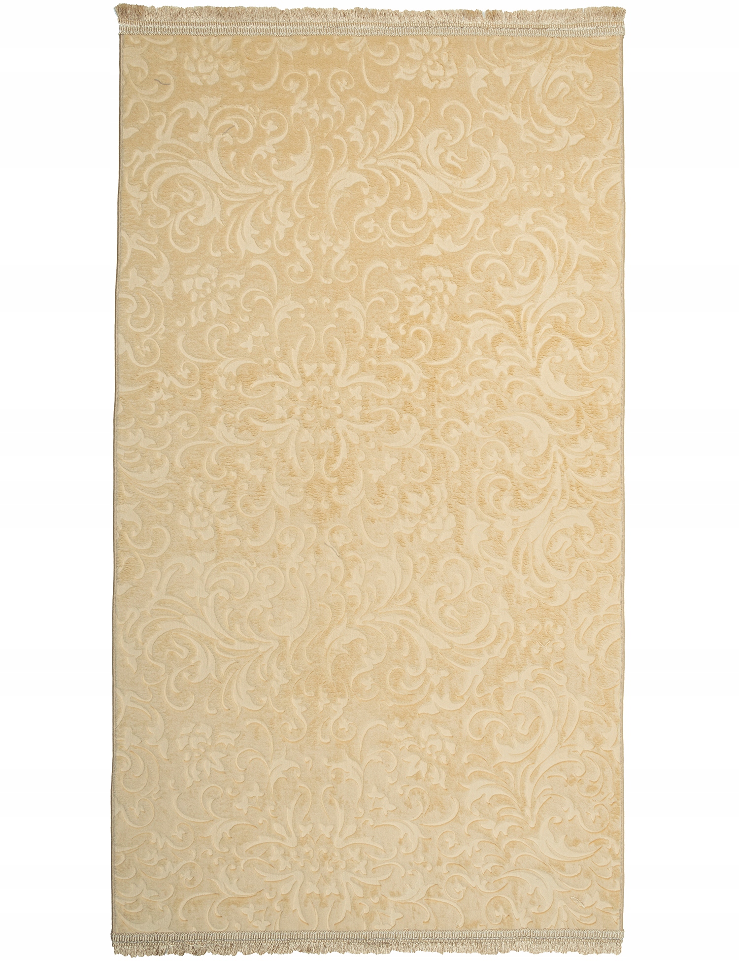 Měkký koberec Moderní třásně 80 x 140 cm Žlutý