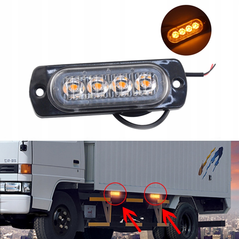 LAMPY OSTRZEGAWCZE LED LAWETA POMOC STROBOSKOPY KOGUT DO ATRAPY POMARAĆZOWE Numer katalogowy części 6943246655730