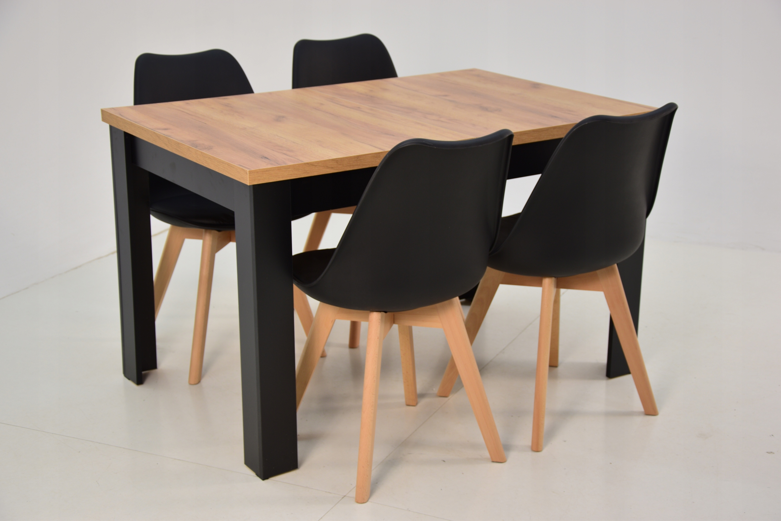 Zestaw Stół rozkładany 80x120/160 dąb craft 4 krzesła WYBÓR KOLORÓW Marka Violento