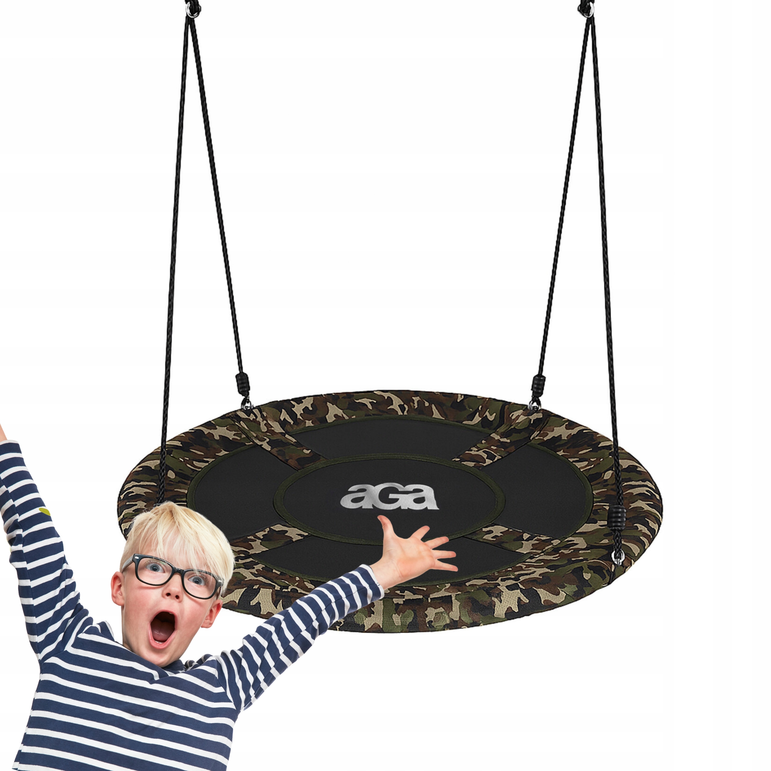 Huśtawka ogrodowa bocianie gniazdo Aga 90 cm moro 150kg Kamuflaż