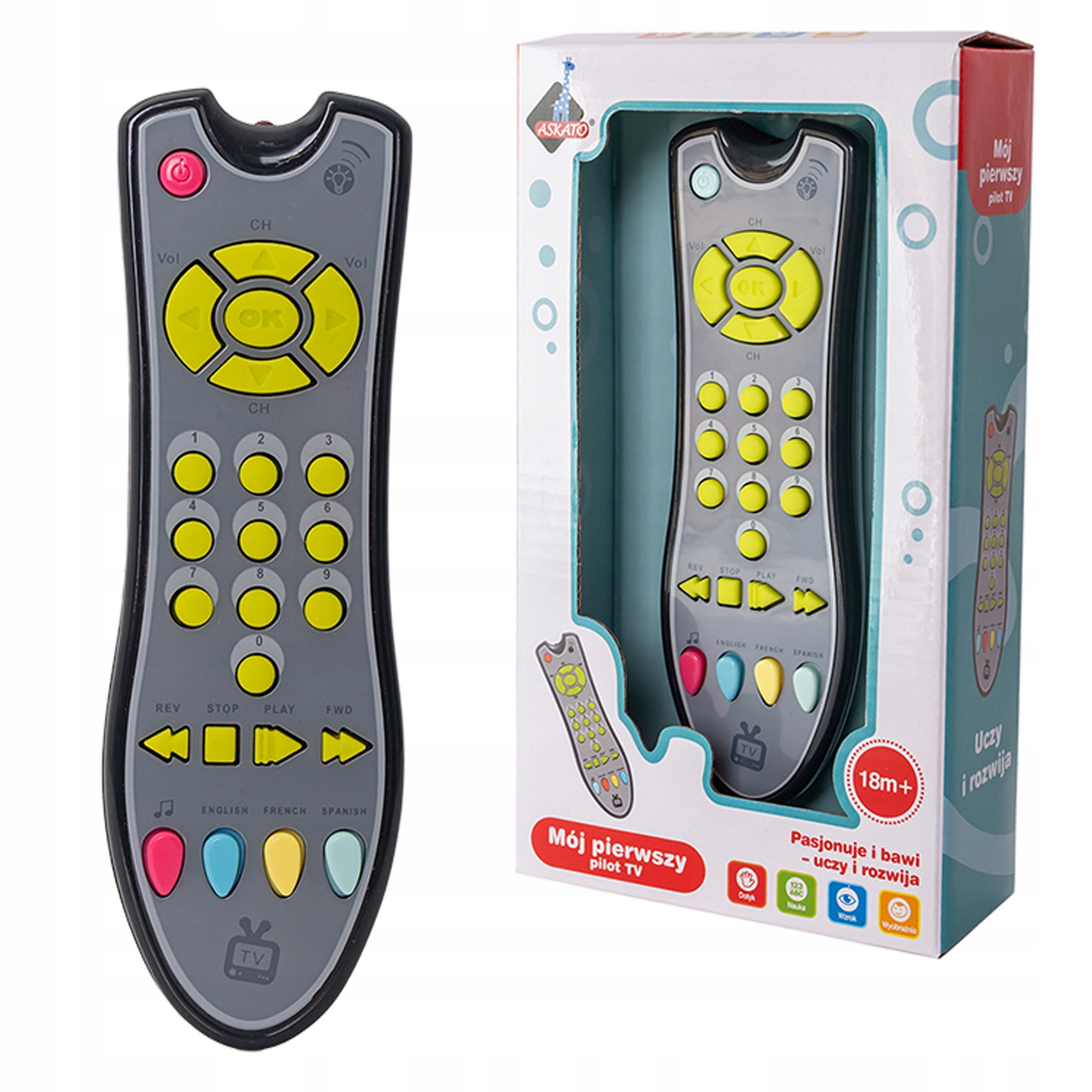 ZABAWKA EDUKACYJNA MÓJ PIERWSZY PILOT TV DLA MALUCHA ASKATO