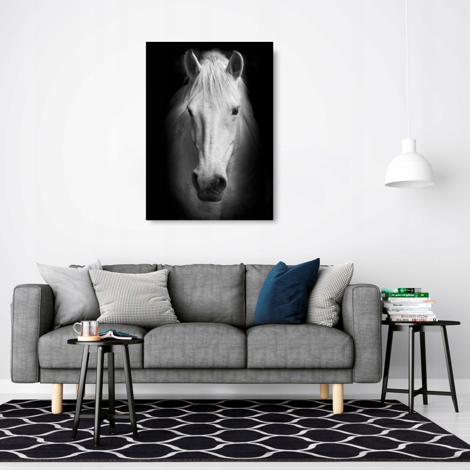 KOŃ czarno-biały plakat A1 59,4x84cm #198 Nazwa KOŃ czarno-biały