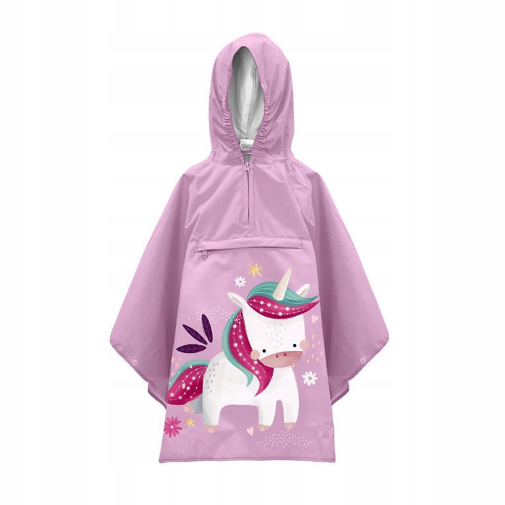 Pláštěnkové Pončo Růžový Jednorožec 3-6 Let Sassi