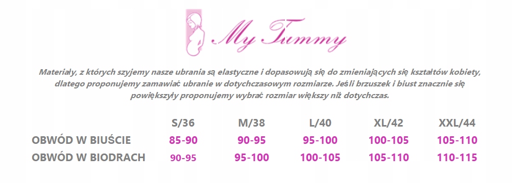 MY TUMMY SUKIENKA CIĄŻA KARMIENIE M DAISY MAMA M Wzór dominujący bez wzoru