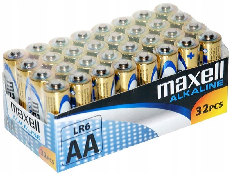 Maxell Bateria alkaliczna Alkaline LR06 Aa Folia karton 32 sztuki (8 zgrzew