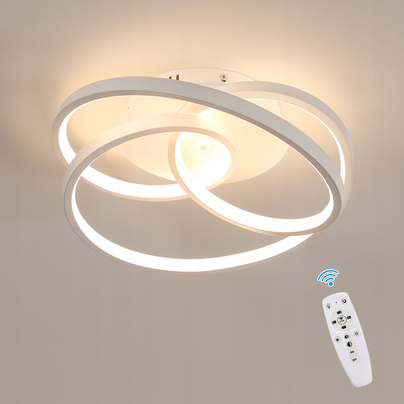 Led Stropní Svítidlo Závěsné Bílé Moderní do Obýváku Stmívatelné Dálkové Ovládání 40W