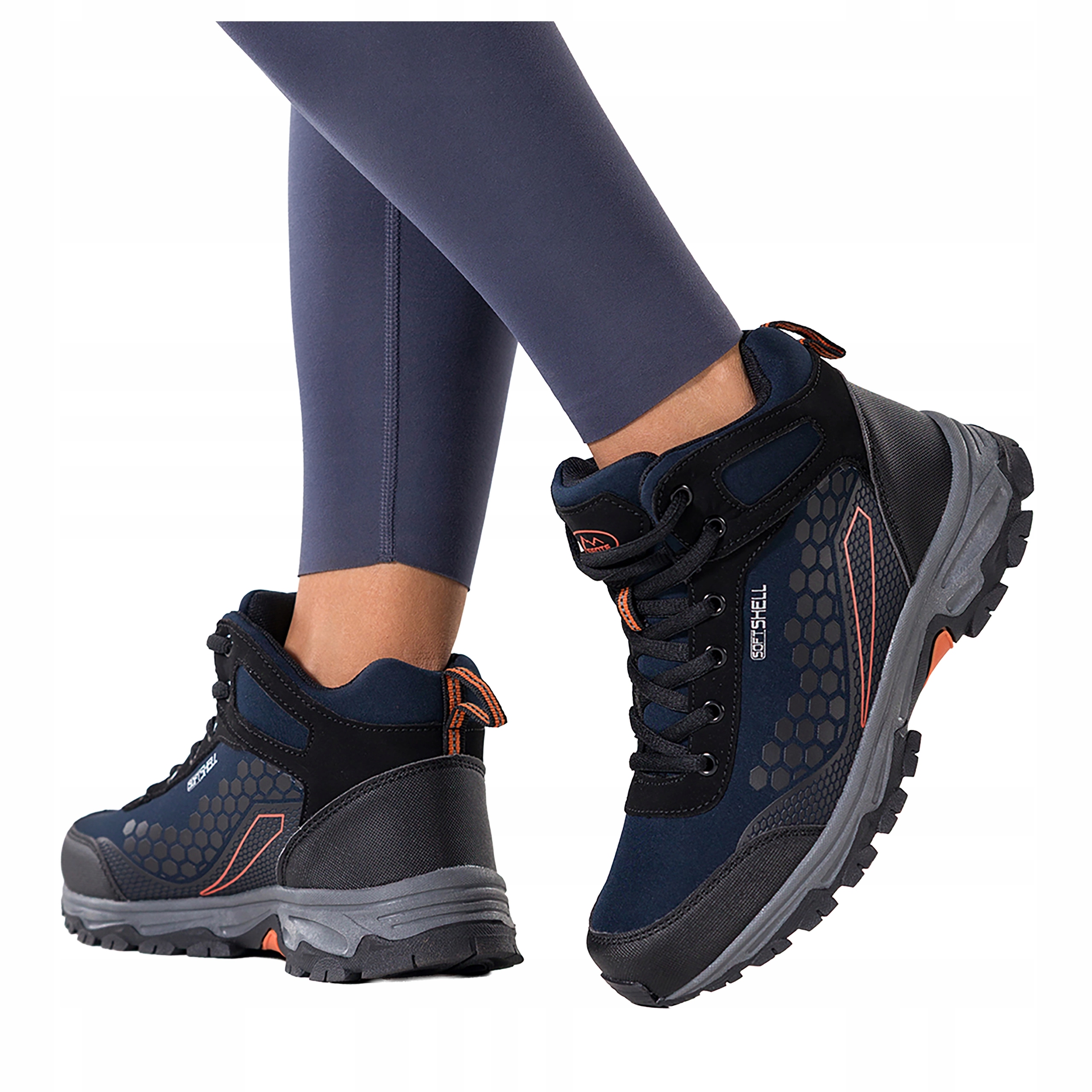 Tmavě modré Trekové Boty Dámské Oranžové Šněrovací doplňky vel. 38