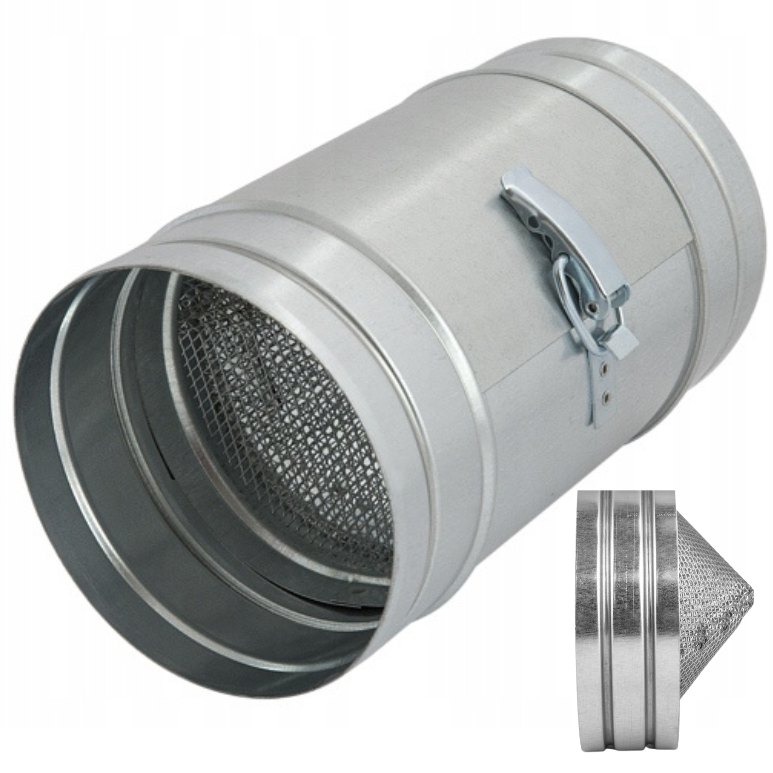 Kulatý filtr pro krbovou turbínu Darco 100 mm Pozink Dgp