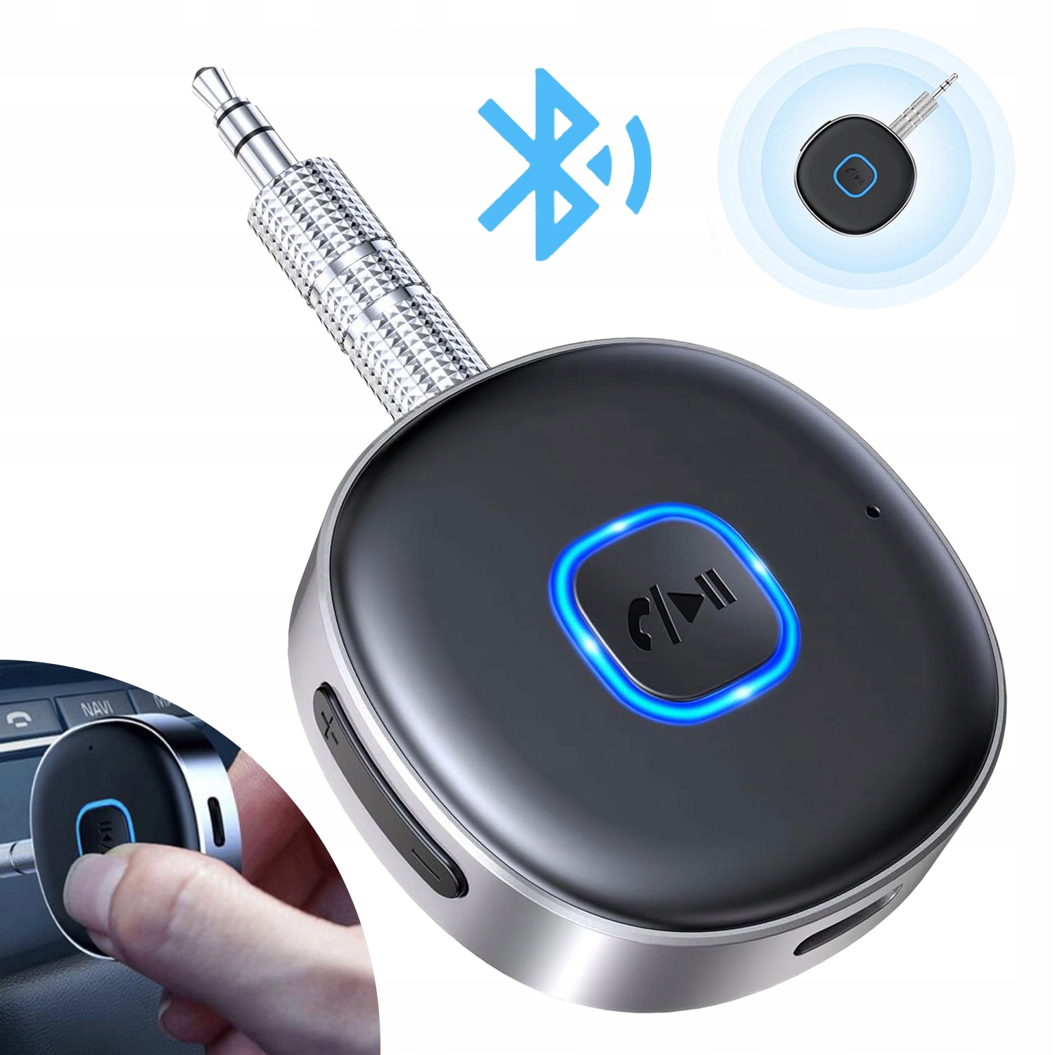 Bezprzewodowy Odbiornik Bluetooth 5.0 Adapter Czarny Nadajnik Aux Mini-jack 3.5