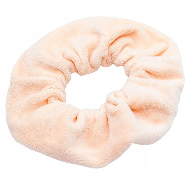 (aurora) G300w GUMKA FROTKA SCRUNCHIE, welur, ŁOSOSIOWA PUDROWA