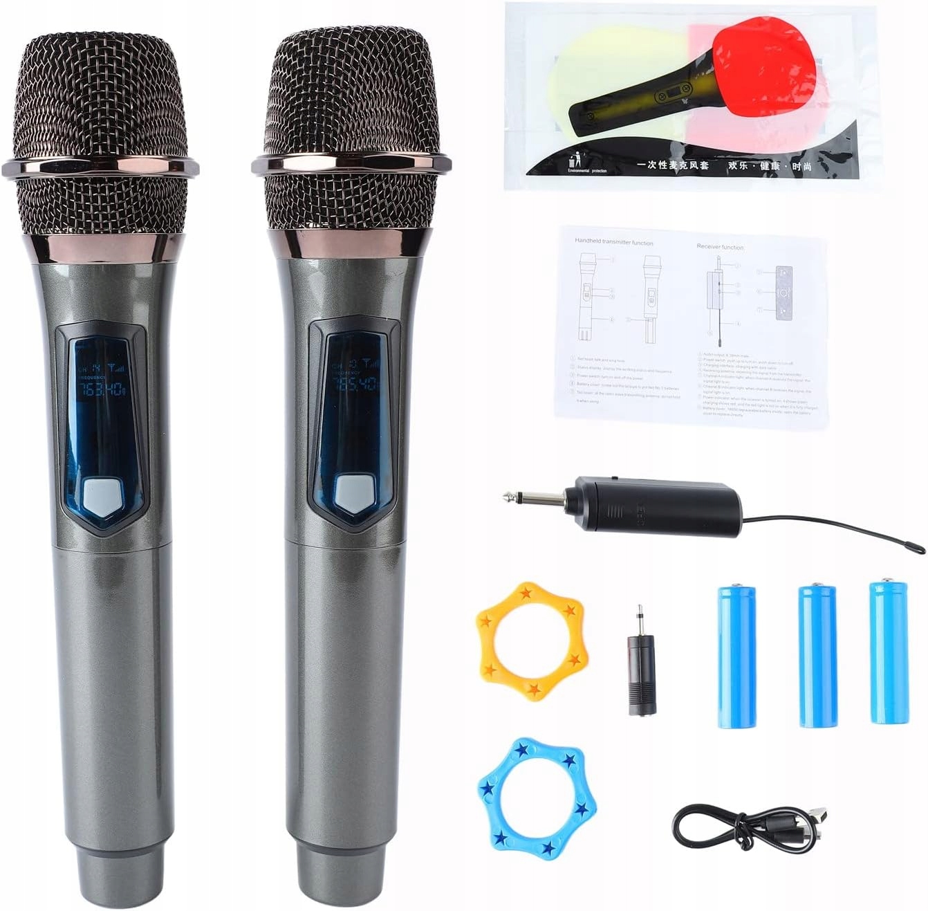 Sada Bezdrátových Vhf Dynamických Mikrofonů S Dosahem 30 M