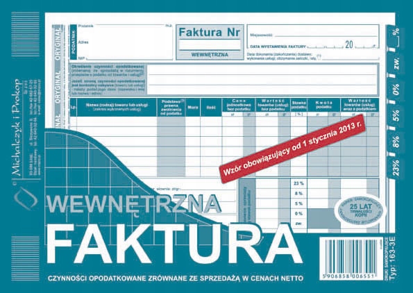 

Faktura Wewnętrzna A5 Łódź